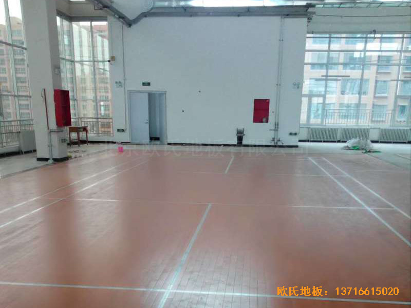 甘肅天水清水縣農(nóng)業(yè)學院籃球館體育地板鋪設案例0